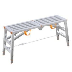 Scaffolding Equipment, ladders, Portable Multifunctional Folding Tripod Work Platform Tripod Tower Ladder Stool with Adjustable Height, Galvanized Steel Welded Horse Stool. (15.74 * 70.86in)
