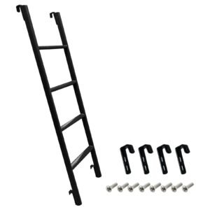 RV Bunk Bed Ladder Black, 55"" Adjustable Interior Travel Trailers Dorm Loft Camper Ladder with Hooks, Safty Replacement Heavy Duty Metal Ladder, Load 330lbs, 140cm