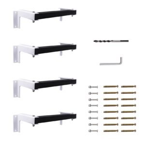 4 Pcs Fire Escape Ladder/Adjustable Window Well Egress Ladder/ 3.3mm Thick Heavy Duty Bracket Wall Ladder/Non-Slip Rungs for Wall/ 666LBs Loading for Climbing Emergency Rungs Indoors and Outdoors