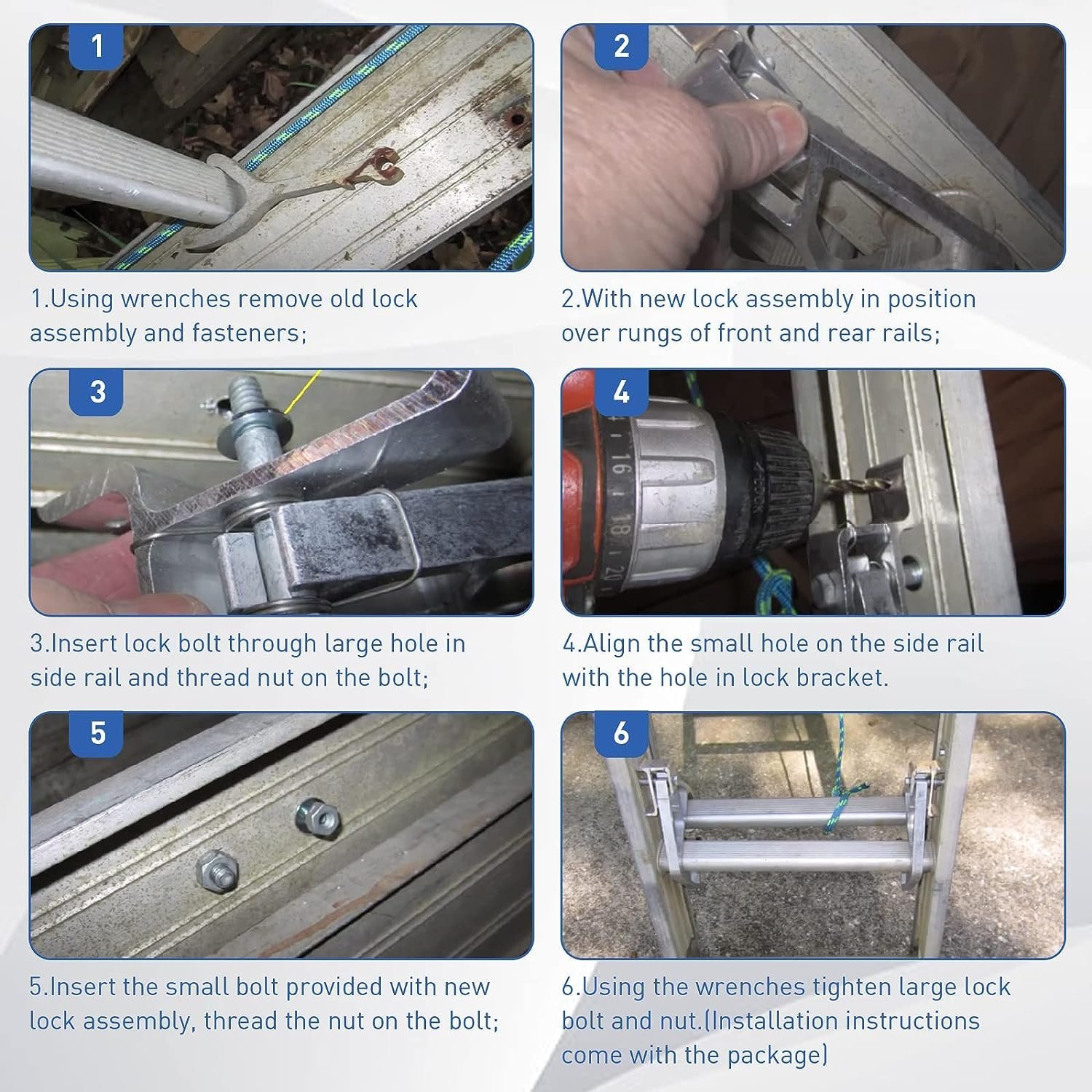 28-11 Rung Lock Kit for Extension Ladders Compatible with Aluminum Extension Ladder Parts - Image 3