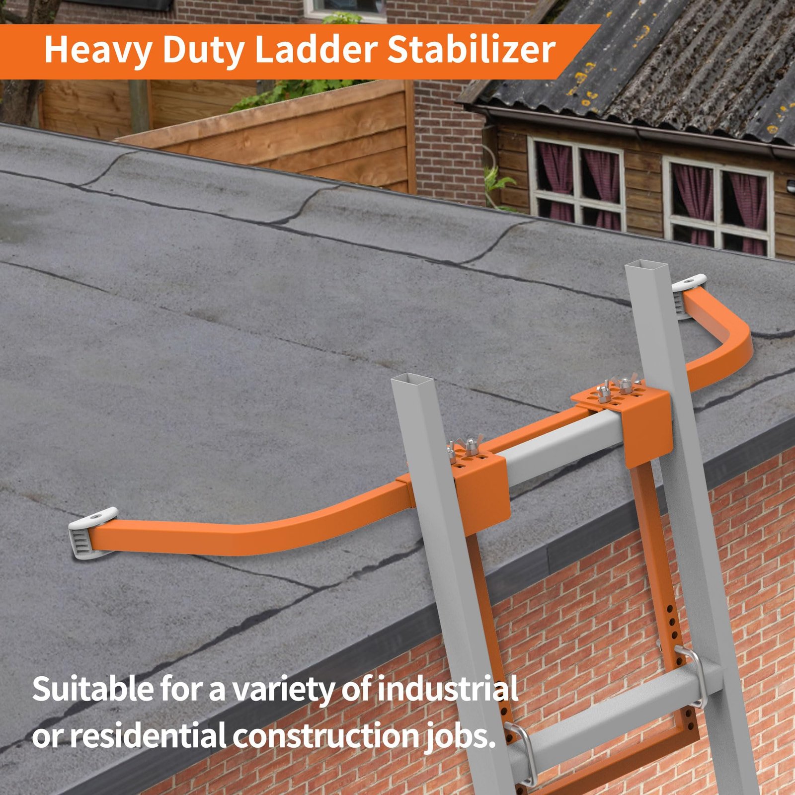 Ladder Stabilizer for Roof Gutter,Heavy Duty Steel Ladder Roof Hook Ladder Stabilizer with Wing Span - Image 2