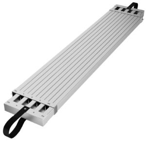 6-9ft Telescoping Aluminum Work Plank, 440lbs Capacity, Extension Scaffolding Plank with Skid-Proof Platform Scaffold Ladder Accessory